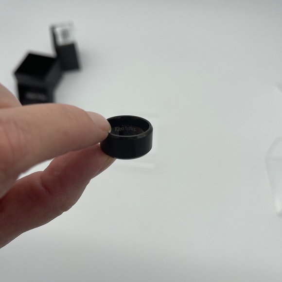 King Will 8mm TUNGSTEN CARBIDE Beveled Edge Comfort Fit Band RING - Size 6.5 - Picture 4 of 10